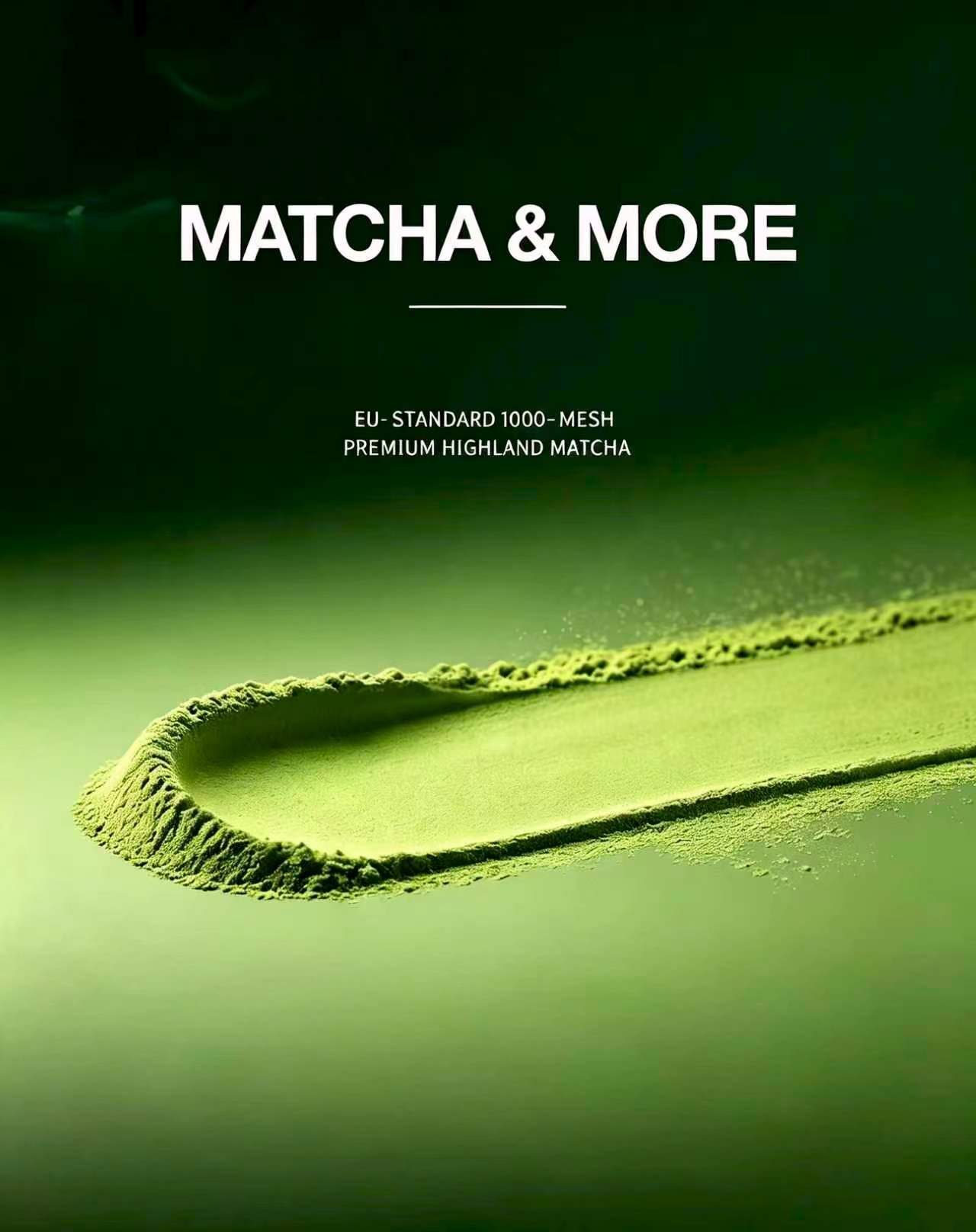 Factory & Supply Chain Premium highland matcha powder presentation